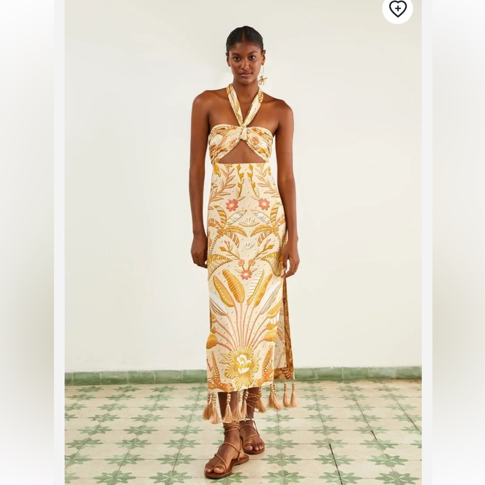 FARM Rio Jungle Chic Midi Dress, Sand